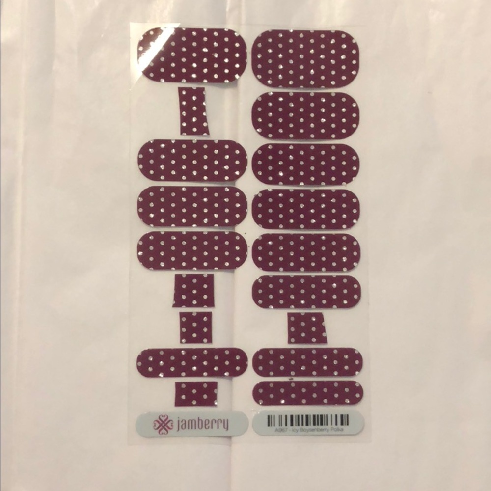 Jamberry Icy Boysenberry Polka Partial Sheet